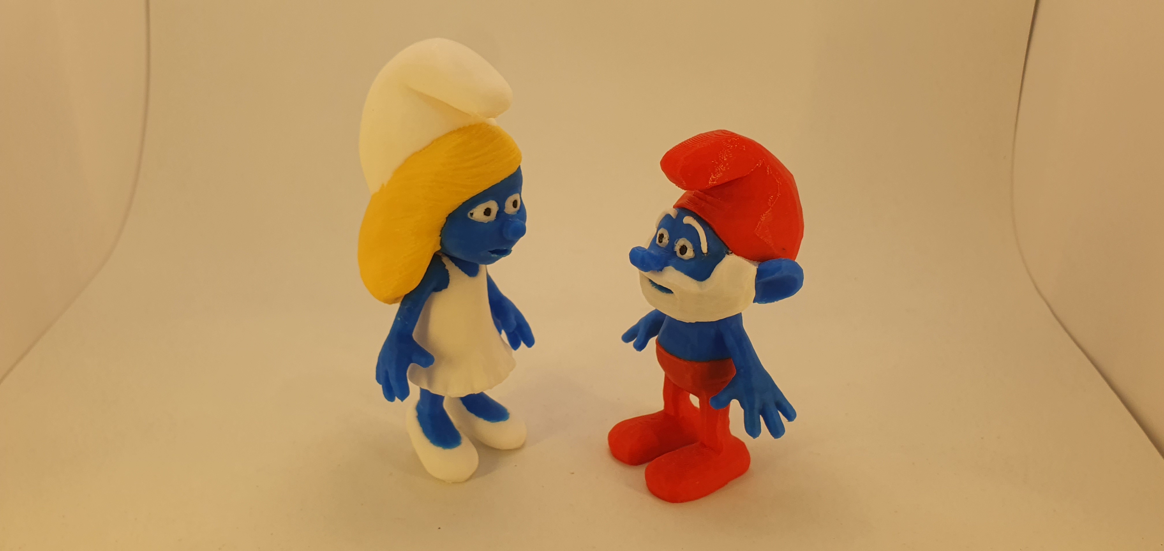 Papa Smurf + Smurfette - mmu by Omer Meshy | Download free STL model ...