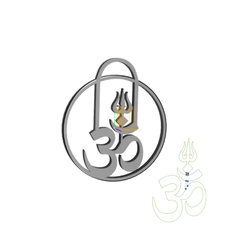 3D Printed Om Symbol with Trishul and Lingam Design