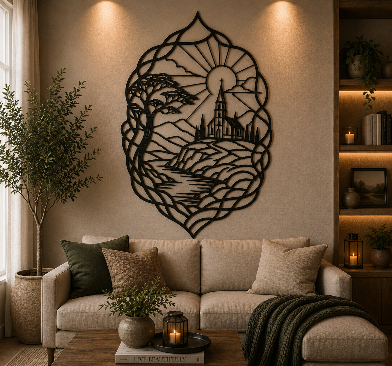 Church Landscape 2D Wall Art
