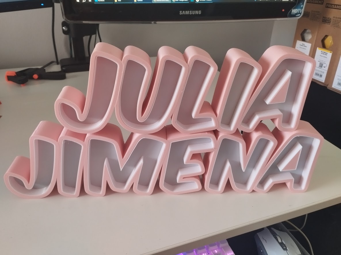 Letrero Led Nombre Jimena y Julia