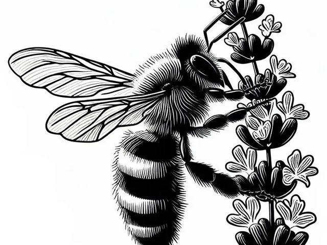 Wall art: Bee on lavender (three colours)