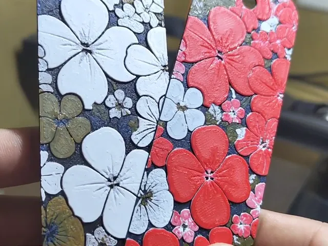 Red White Flower Bookmarks