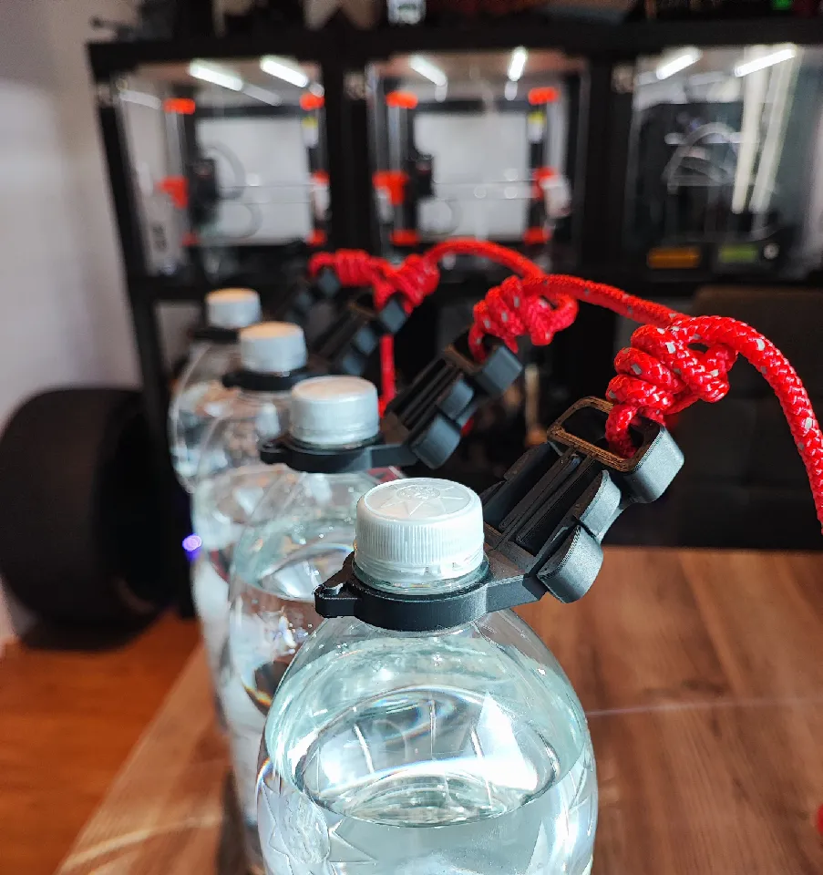 PET Bottle Holder for Cooling in Water or Attaching to Backpack by