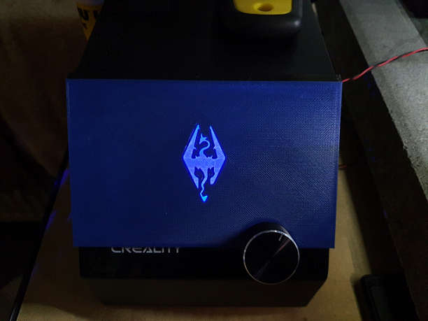CR-10 Display cover with Skyrim emblem