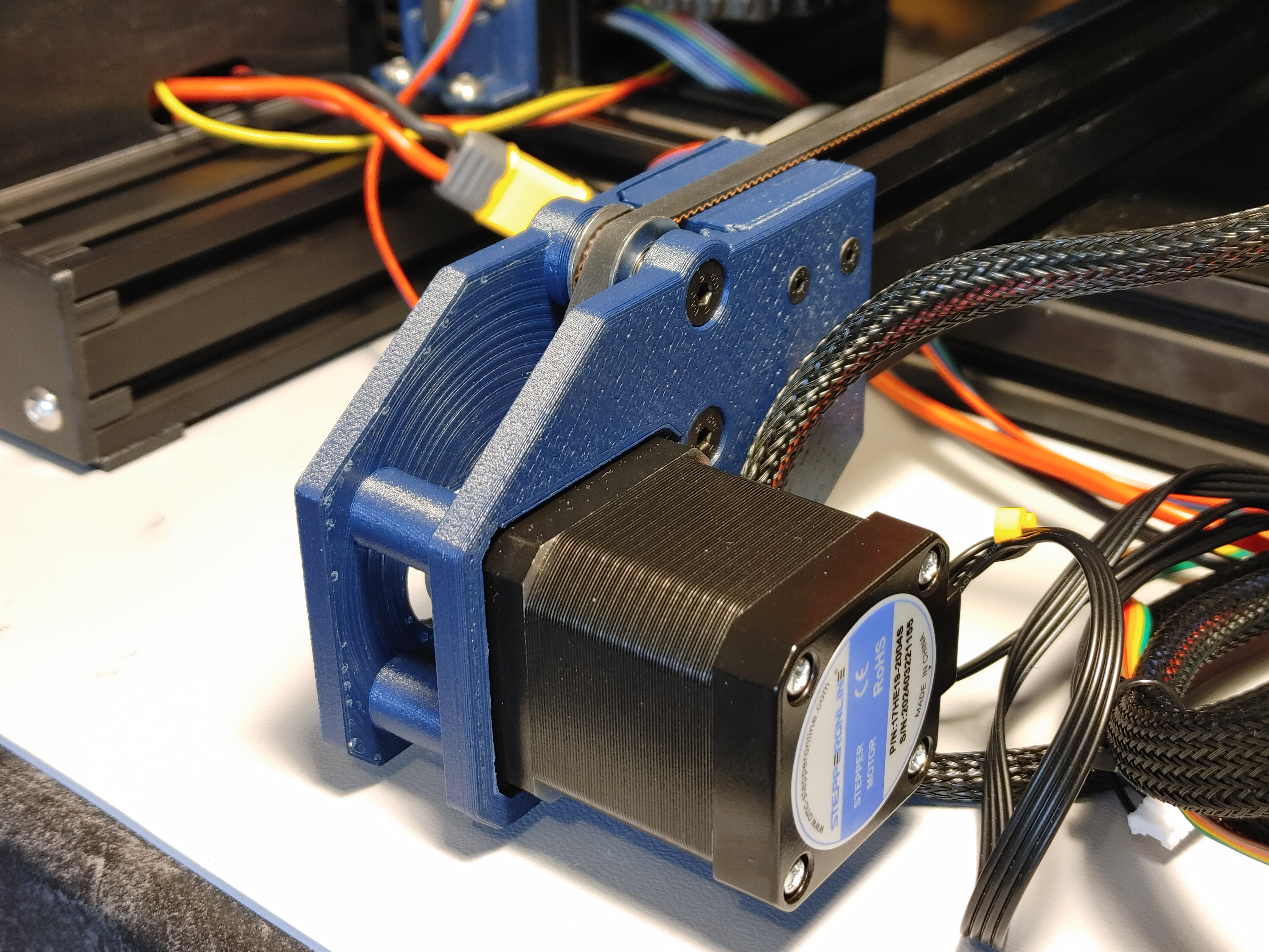 Y-Axis Motor Relocation Bracket for large NEMA-17 motors on Ender 3 Printers