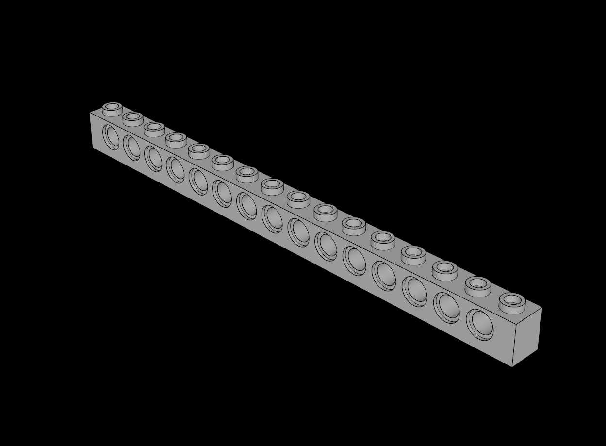 Lego Compatible (3703.dat) Technic Brick  1 x 16 with Holes