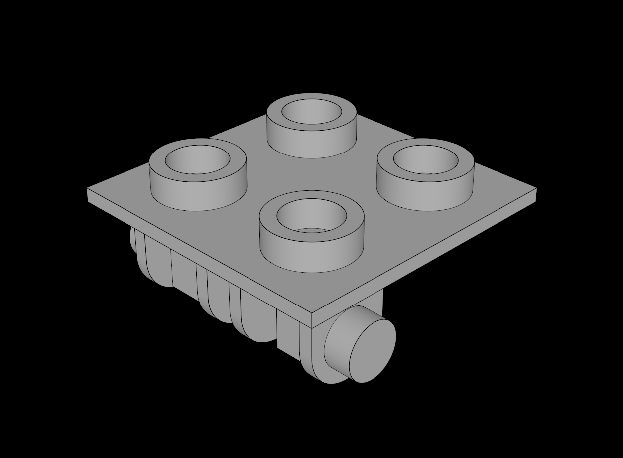 Lego Compatible (6134.dat) Hinge  2 x  2 Top