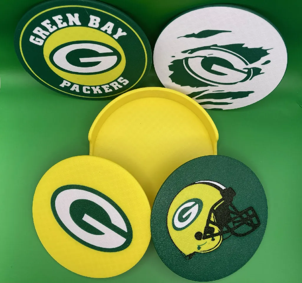 Green Bay Packers Coaster Set by 3D Ideation | Download free STL model ...