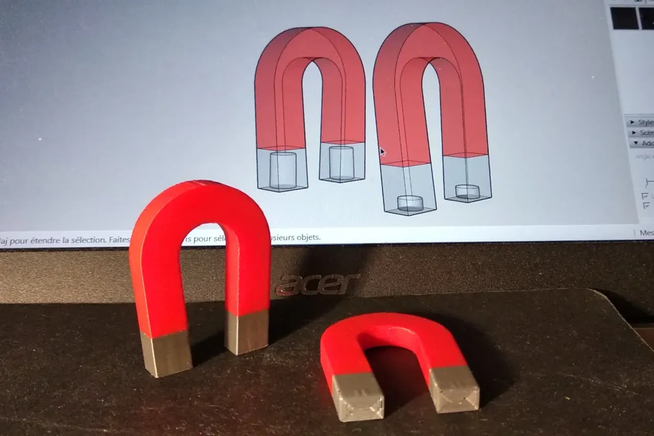 Horseshoe magnet, neodymium magnets inserted by ateldsign, Download free  STL model