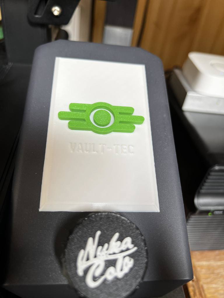 Ender 3 S1 Vault-Tec screen dust protector LOGO insert