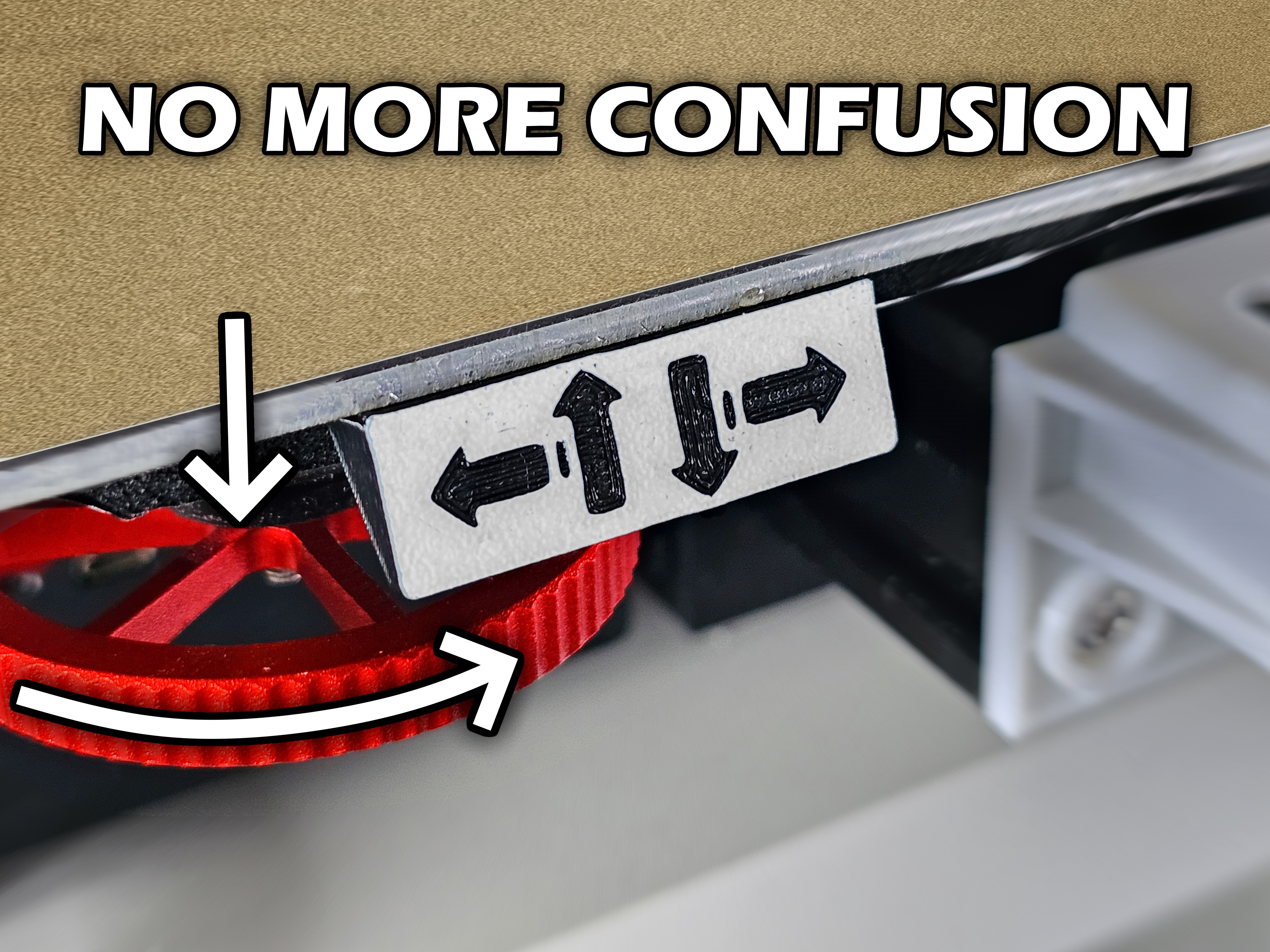 Bed leveling wheel direction indicator