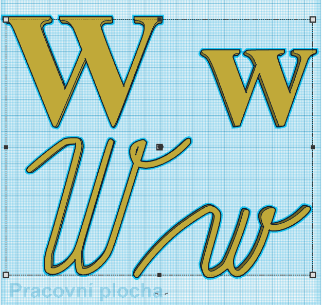 Simple letter Ww by Nina Máčová | Download free STL model | Printables.com