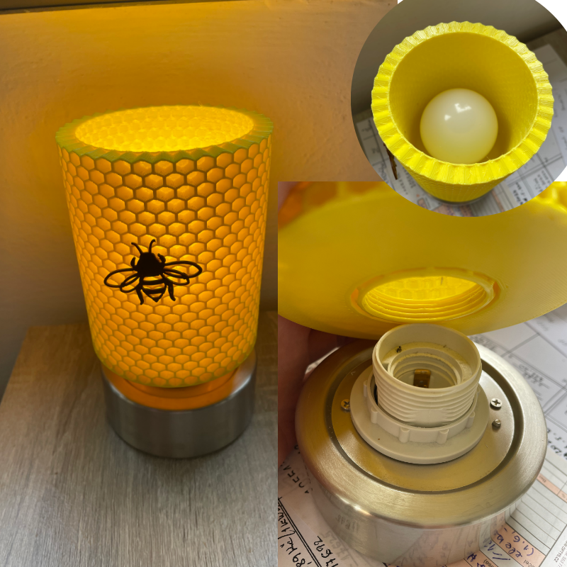Honey lamp shade with E27 thread