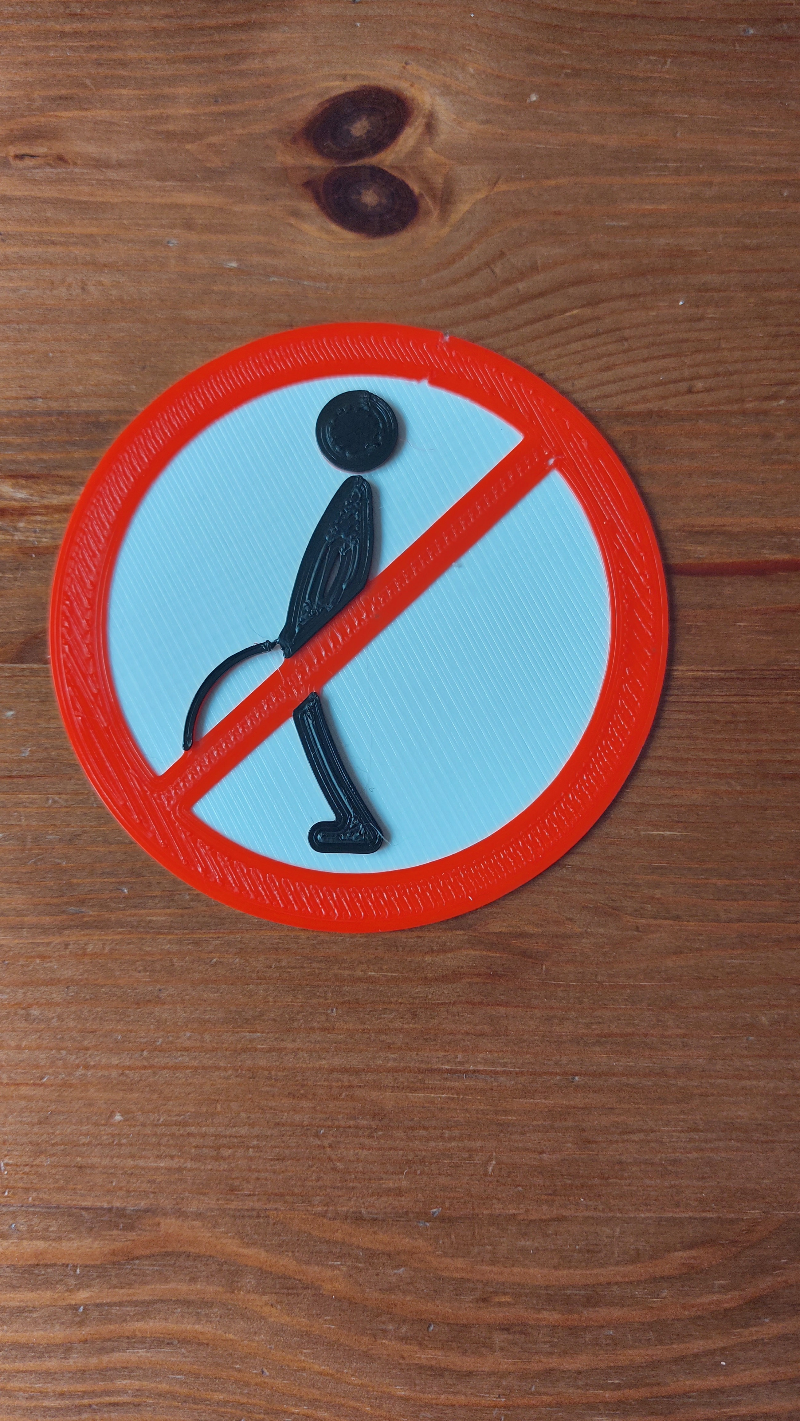 Señal de prohibido orinar (un solo extrusor)