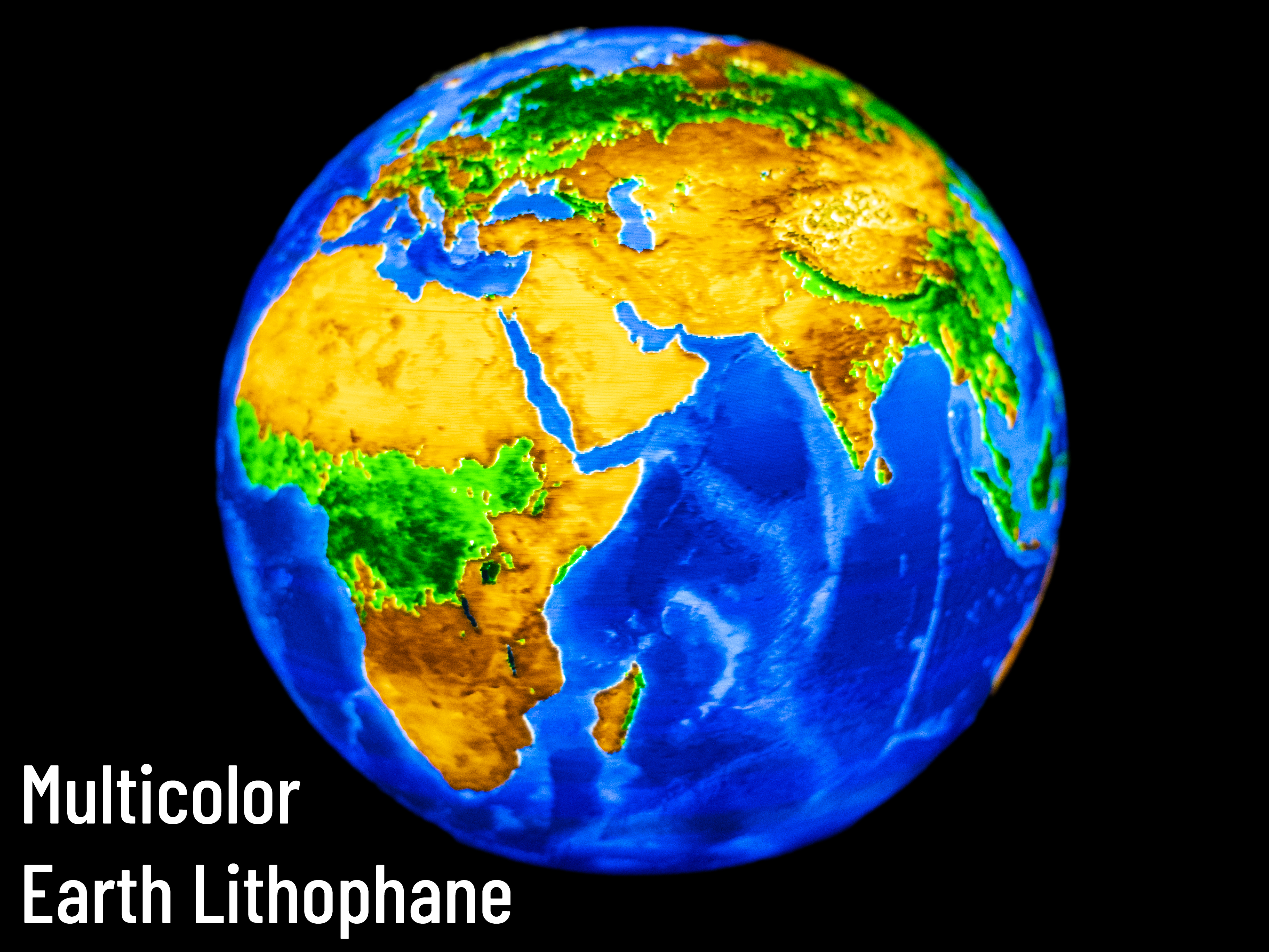 Multicolor Earth Lithophane - four colors
