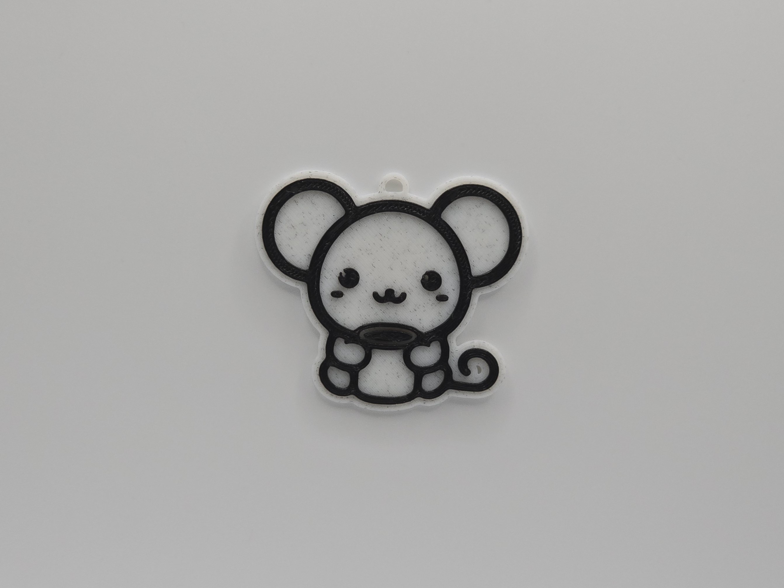 Cute Mouse Having Coffee keychain