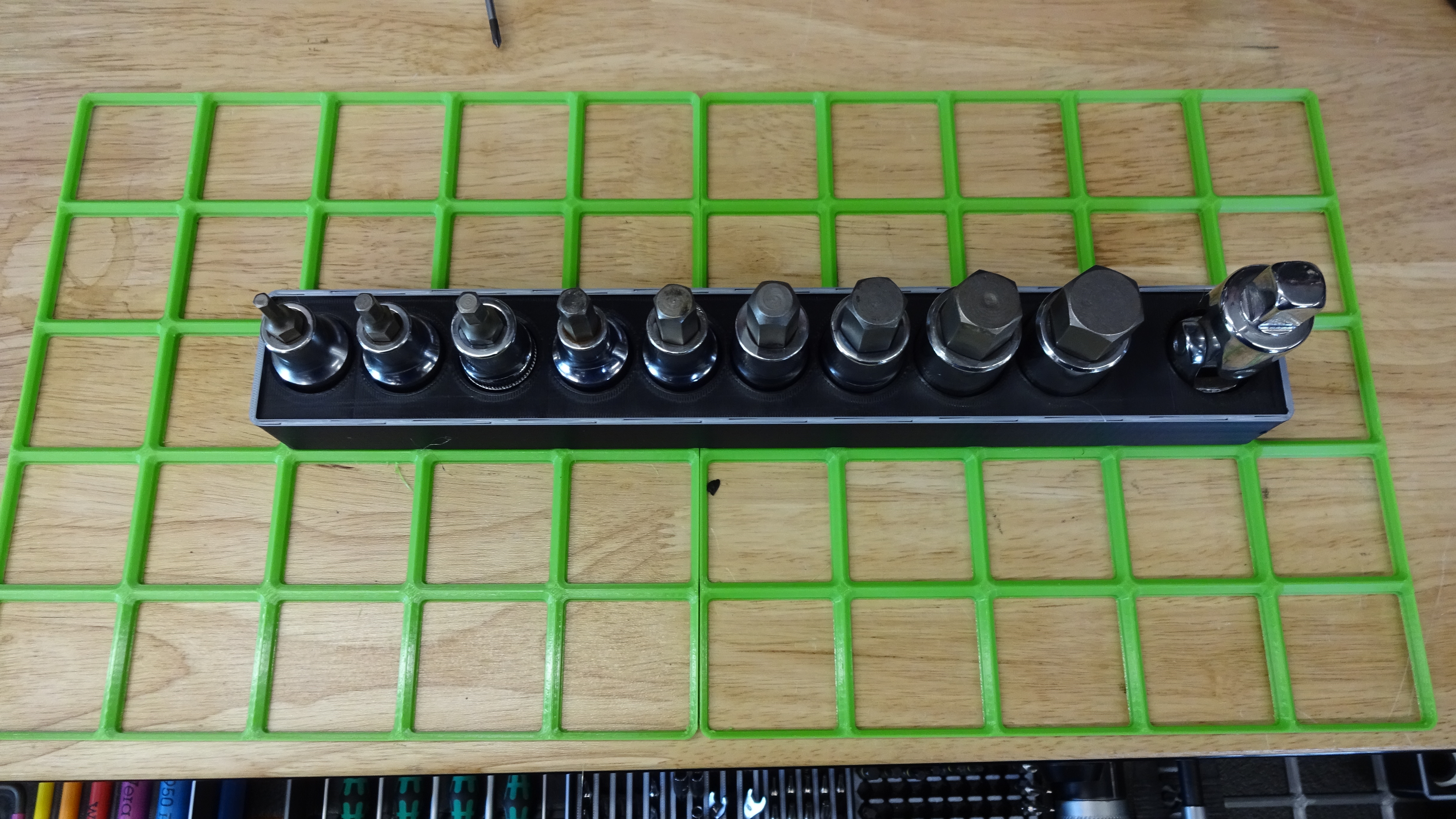 Gridfinity 1/2 hex key socket H4-H19 holder
