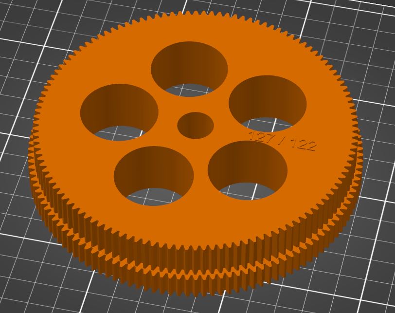 Doppelzahnrad 122-127 für Bernardo P600G, Double gear 122-127 for Bernardo P600G