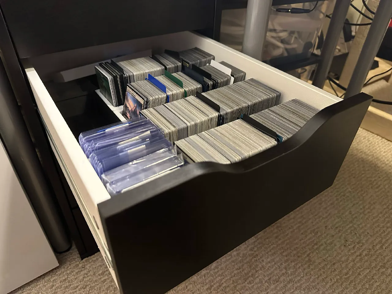 mtg online card organizer Amazon.com: MORCCO 3900+ Trading Card Storage Box, 5-Row Magnetic Lid TCG  Case with 5 Display Windows & Detachable Game Mat, MTG Commander Toploader  Card Holder for PTCG/Sports Cards/CCG（Black） : Toys & Games main image 0