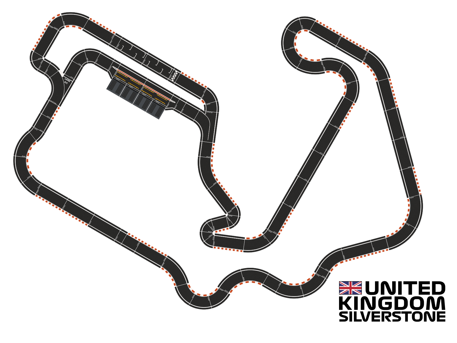 Racing Circuits - building kit - United Kingdom Silverstone Grand Prix ...