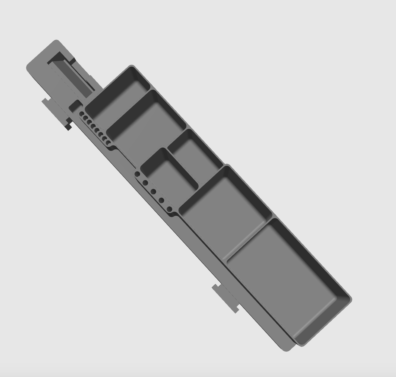 Miniatura 6 do modelo 3D Shelf Tool holder for AMS Riser V2 or similar, i inserted some compartments to contain everything needed to clean our printed objects