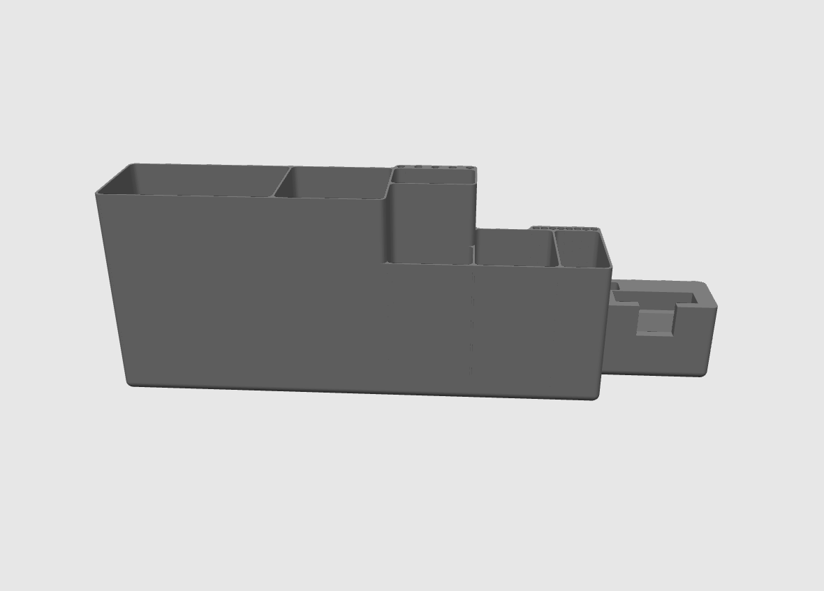 Miniatura 4 do modelo 3D Shelf Tool holder for AMS Riser V2 or similar, i inserted some compartments to contain everything needed to clean our printed objects
