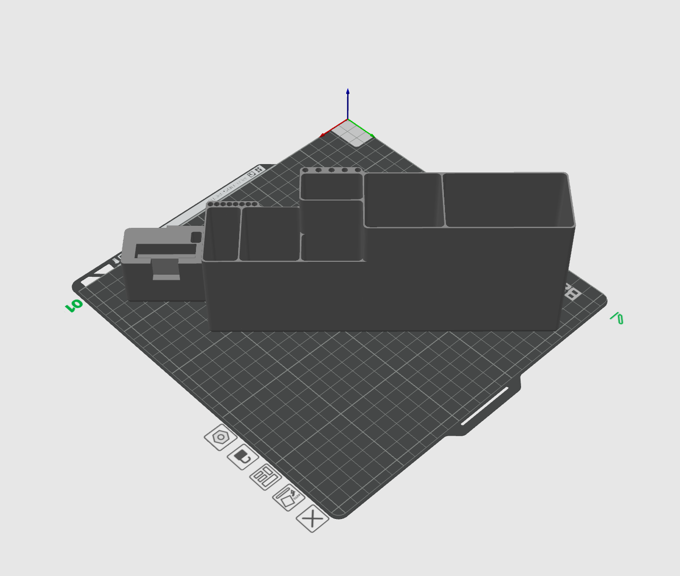 Shelf Tool holder for AMS Riser V2 or similar, i inserted some compartments to contain everything needed to clean our printed objects