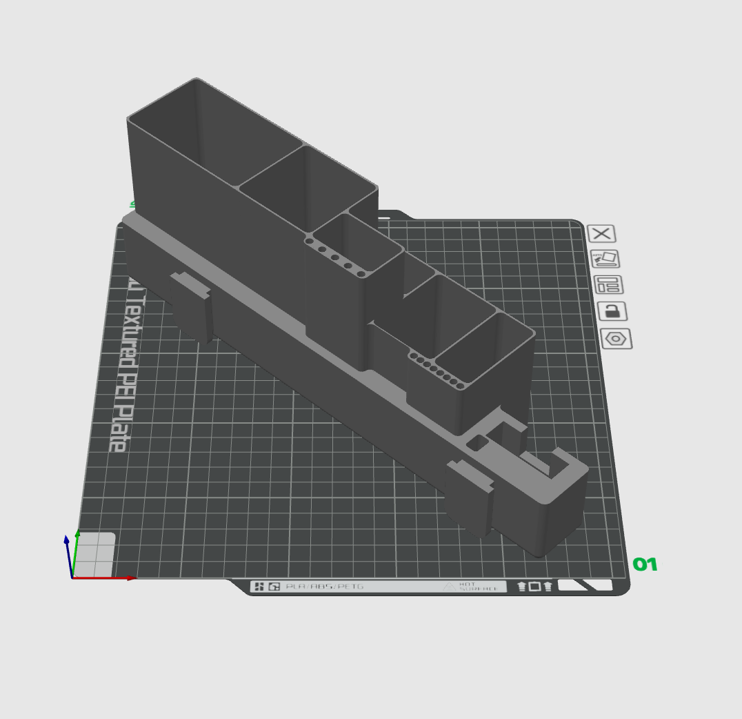 Miniatura 3 do modelo 3D Shelf Tool holder for AMS Riser V2 or similar, i inserted some compartments to contain everything needed to clean our printed objects