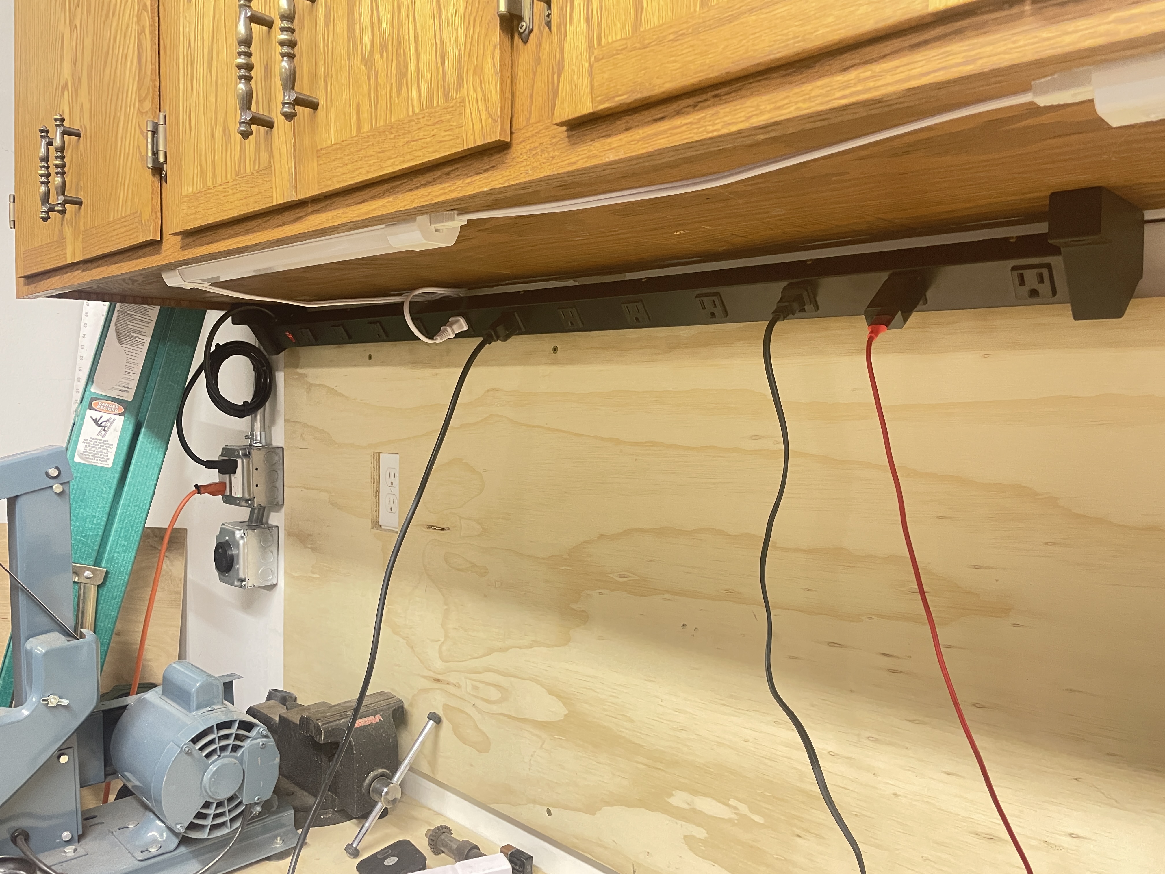 Underside Power Strip Mounting Brackets (for work benches)