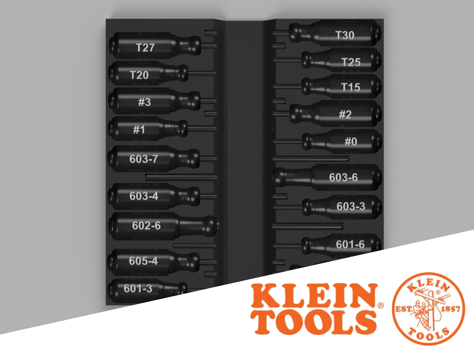 Klein Screwdriver Organizer Molding (Include Screwdriver models & CAD files)