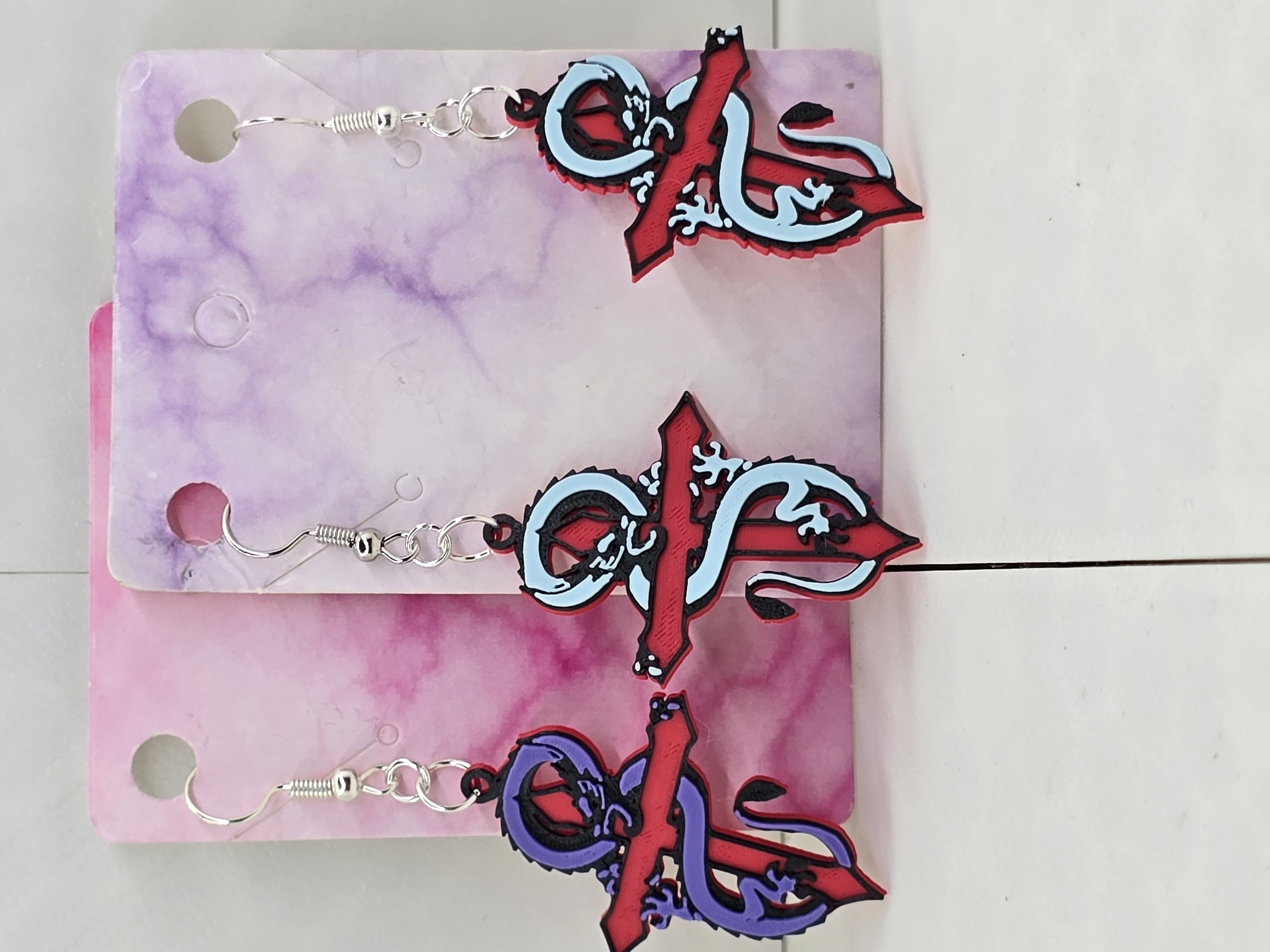 Dragon And Cross Earrings