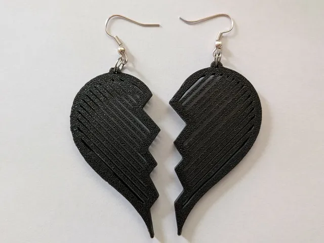 Simple abstract heart earrings
