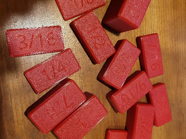 SAE spacer set 1/8 to 1 inch, 1"x2" rectangle
