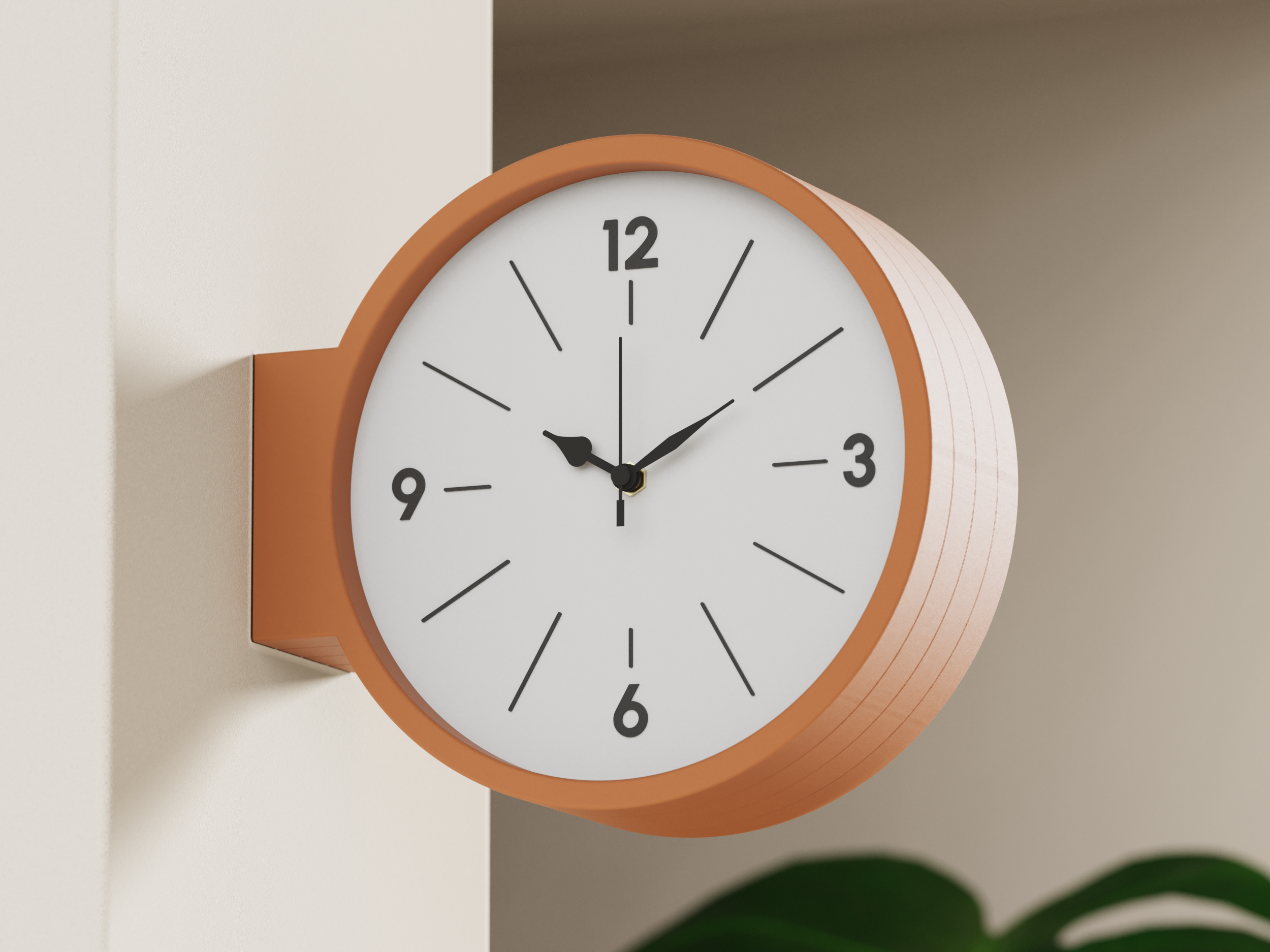 ORBI - Circular Double Side Wall Clock - Dulton style