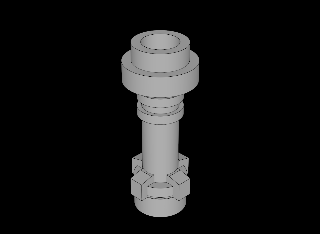Lego Compatible (64567a.dat) Minifig Lightsaber Hilt with Slight Sloping Fingers with Bottom Ring