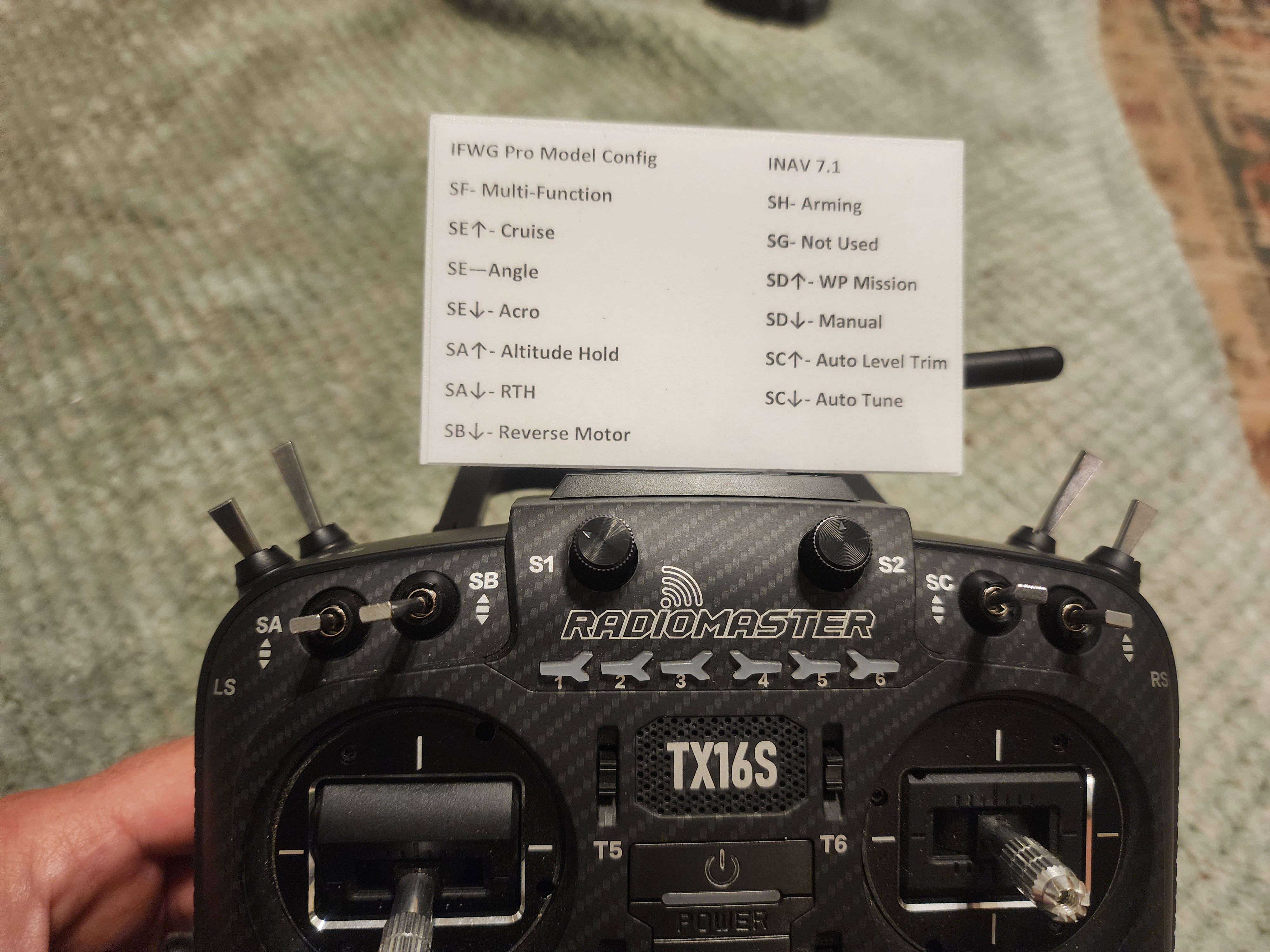 TX16S Model Placard