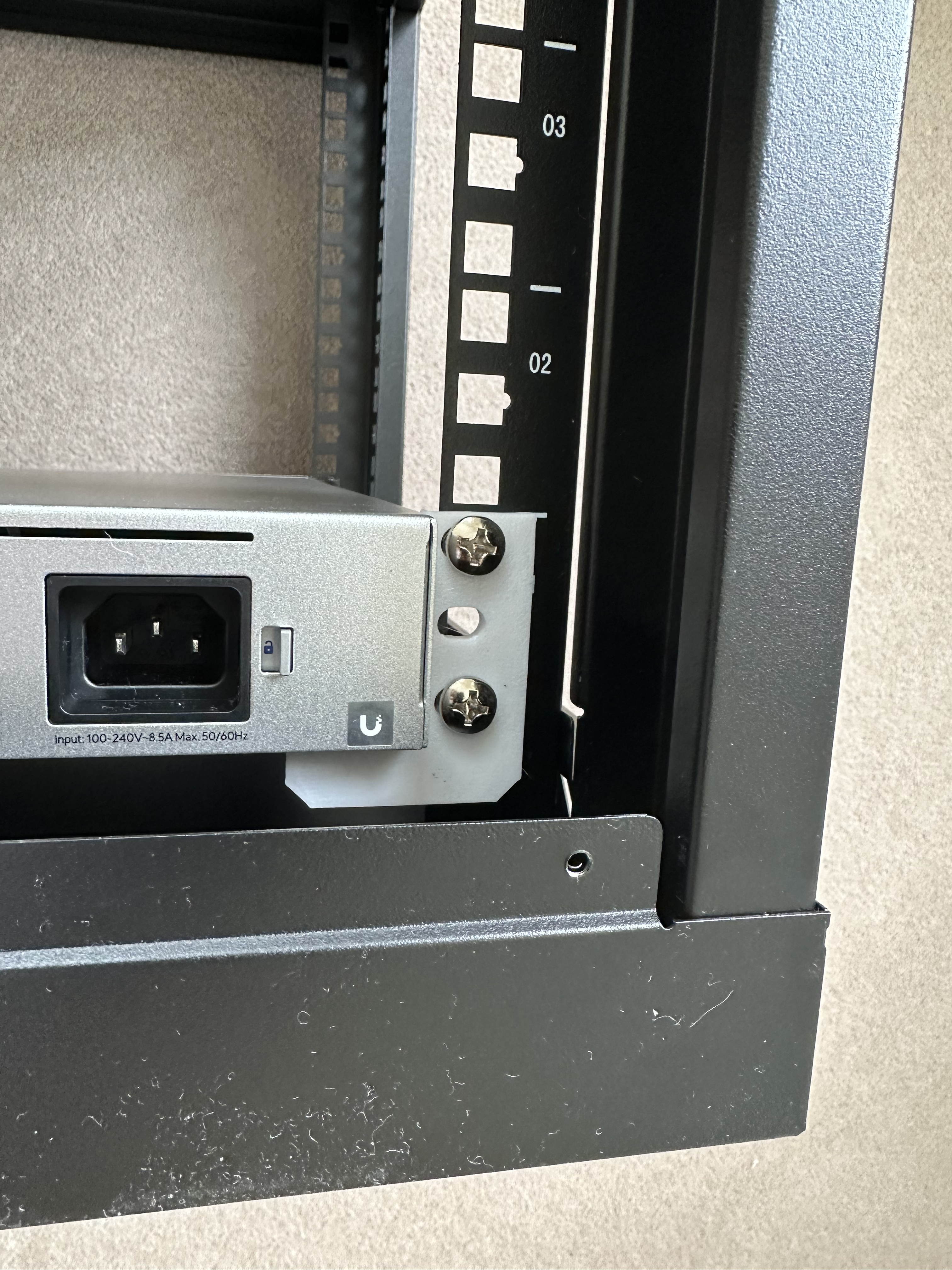 Rack rear support