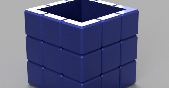 Flower pot in the shape of a Rubik's cube by Nikita Frog | Download ...