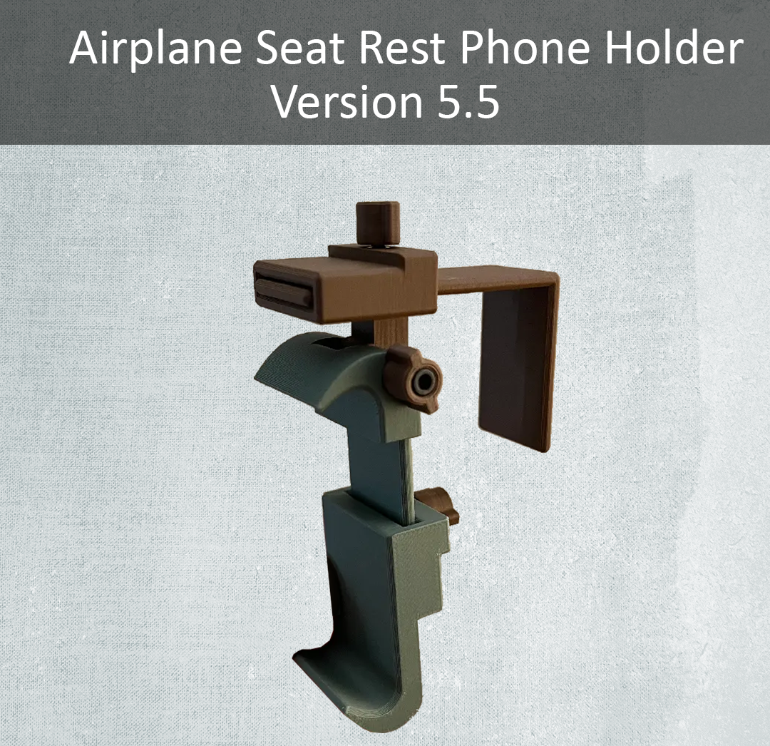 Support-Free Travel Phone Mount for Airplane Tray Table 3D model thumbnail