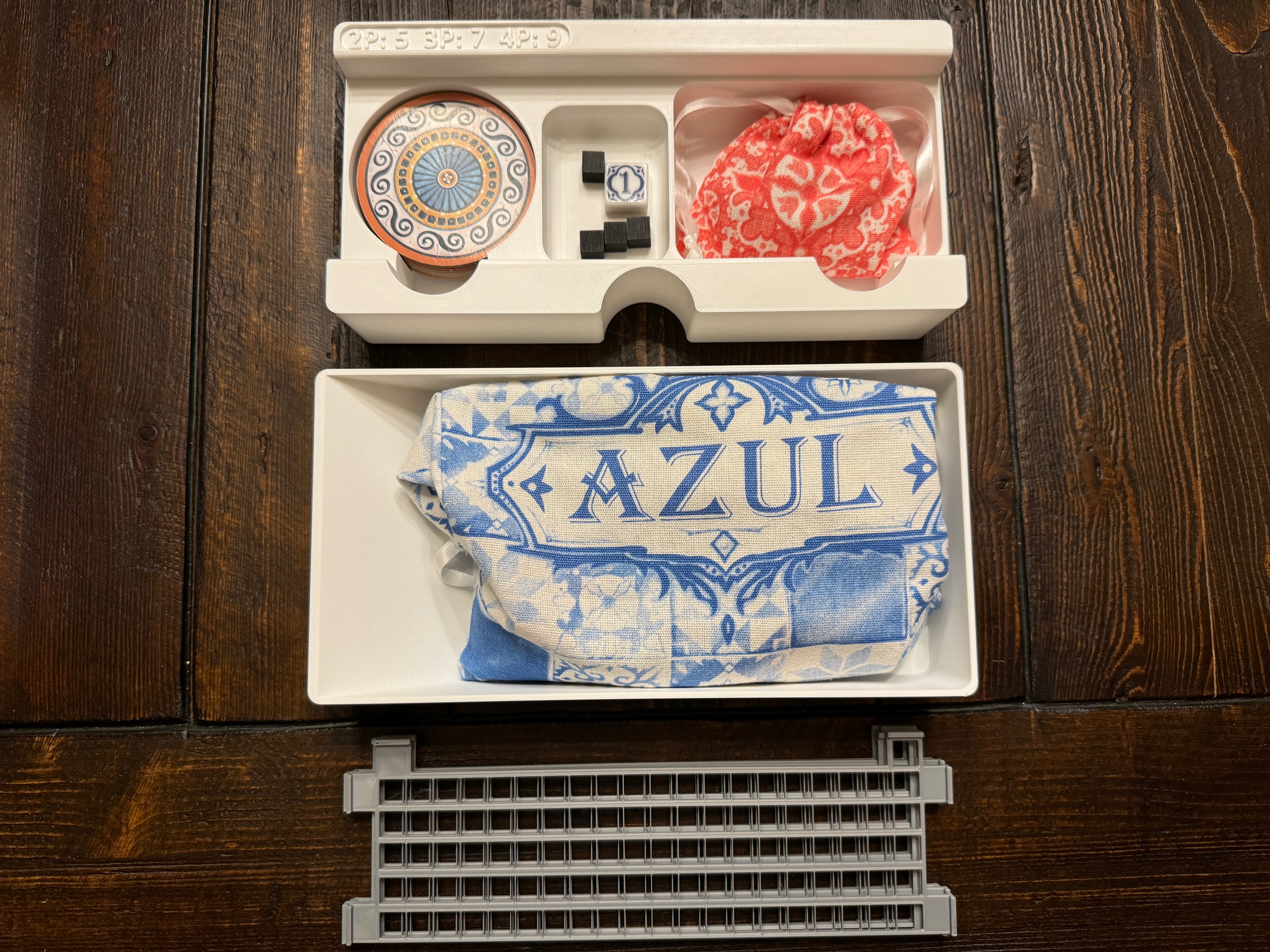 Azul Insert / Organizer - Supports Crystal Mosaic Boards, Joker Tiles, and Special Factories Promo