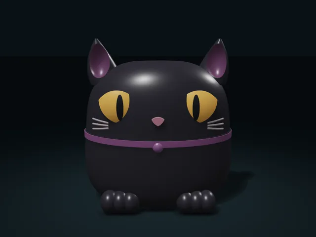 Black Cat Keepsake Jar with Removable Head Lid | Halloween Storage