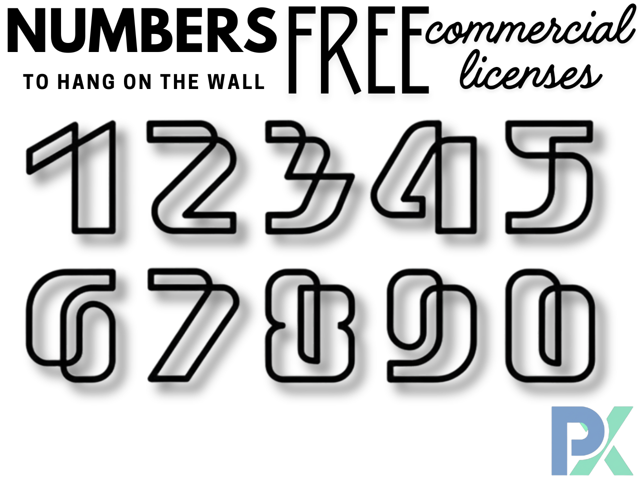 Numbers to hang on the wall