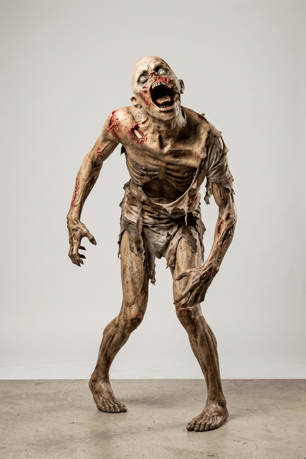 Horror Art - Emaciated Zombie Screaming