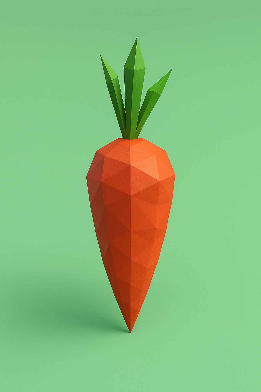 Low Poly Carrot 3D Model
