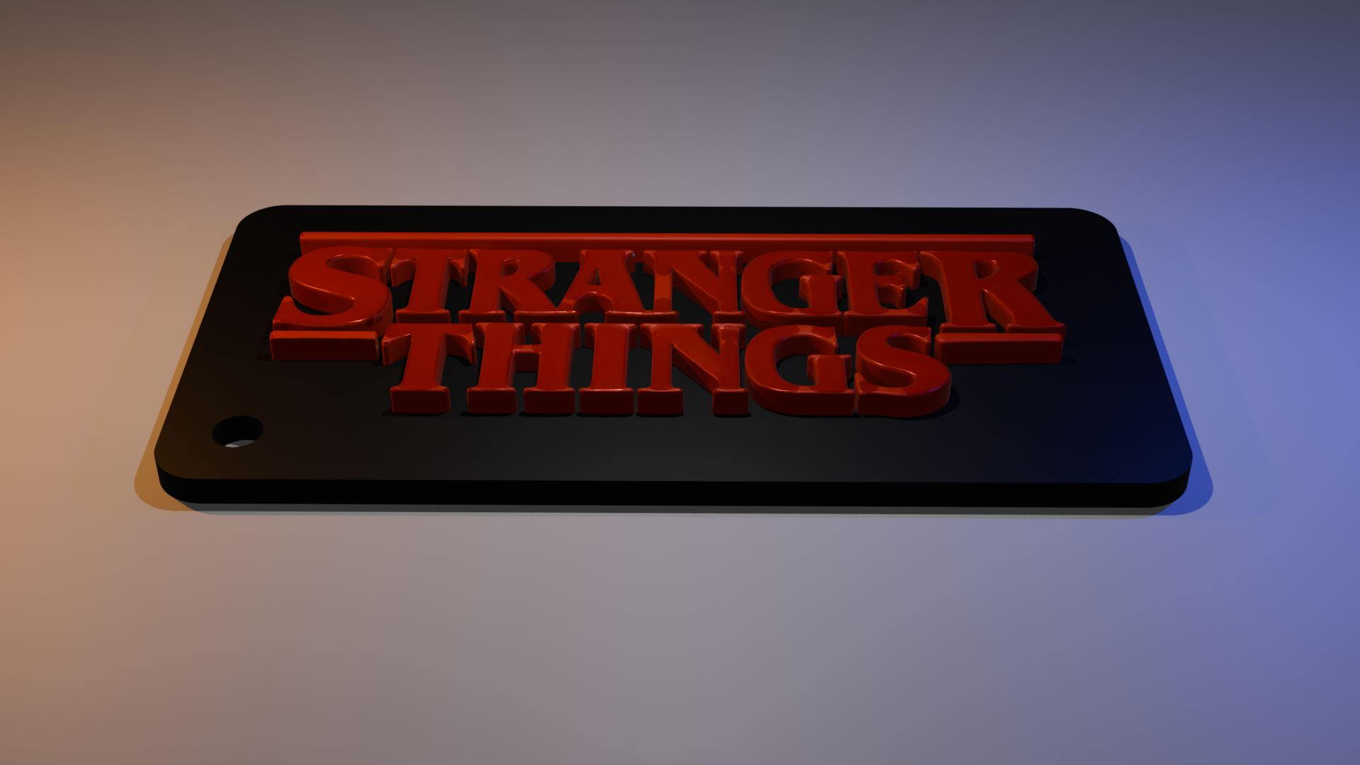 Miniatura 2 do modelo 3D Stranger Things Logo keychain