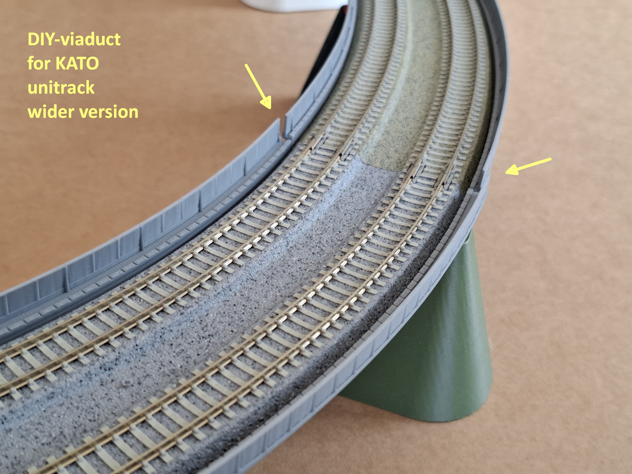 DIY-Double Track-Viaduct for KATO-Unitrack, wider Version, n-scale 3D model