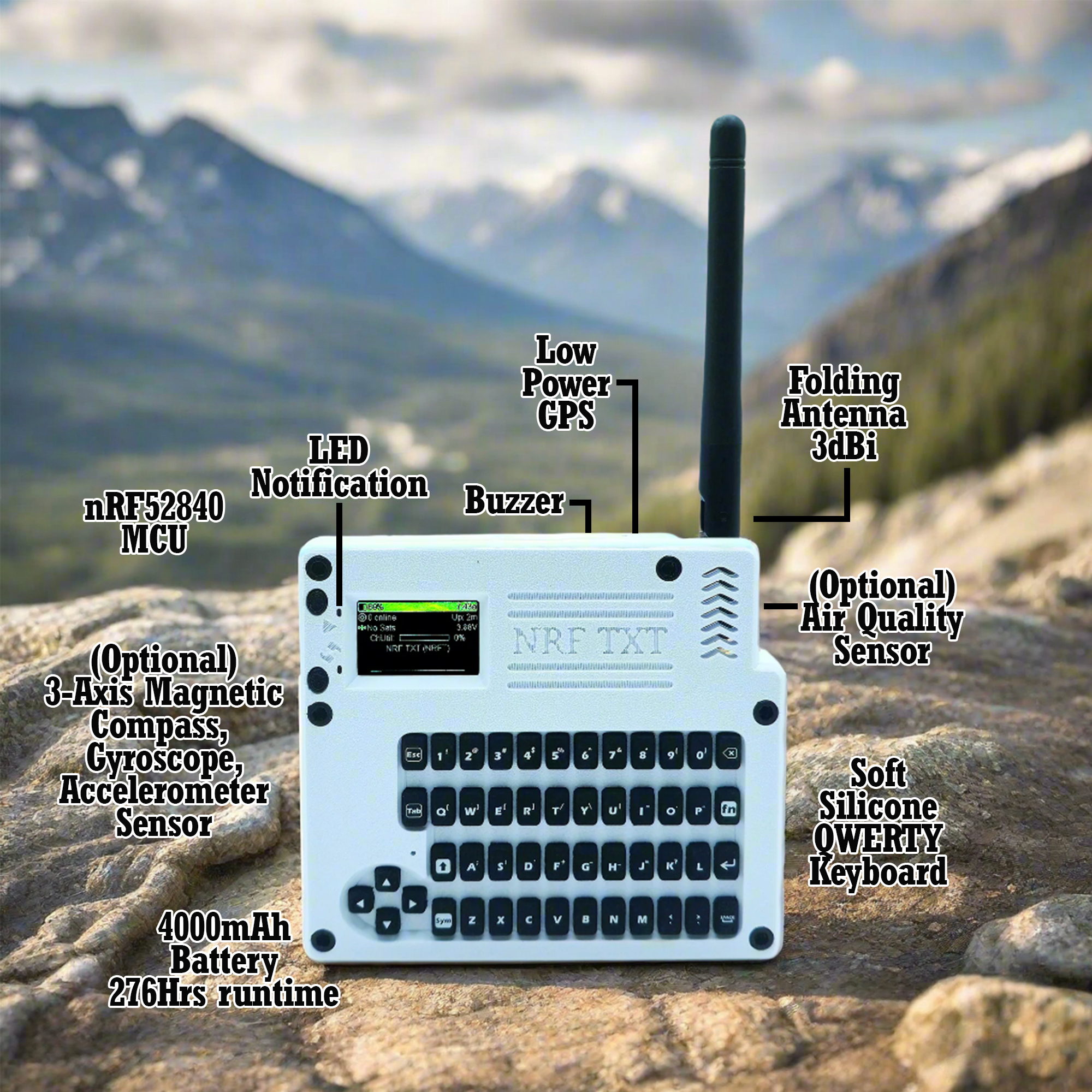 NRF-TXT - Standalone Meshtastic communicator (Heltec T114 V2)