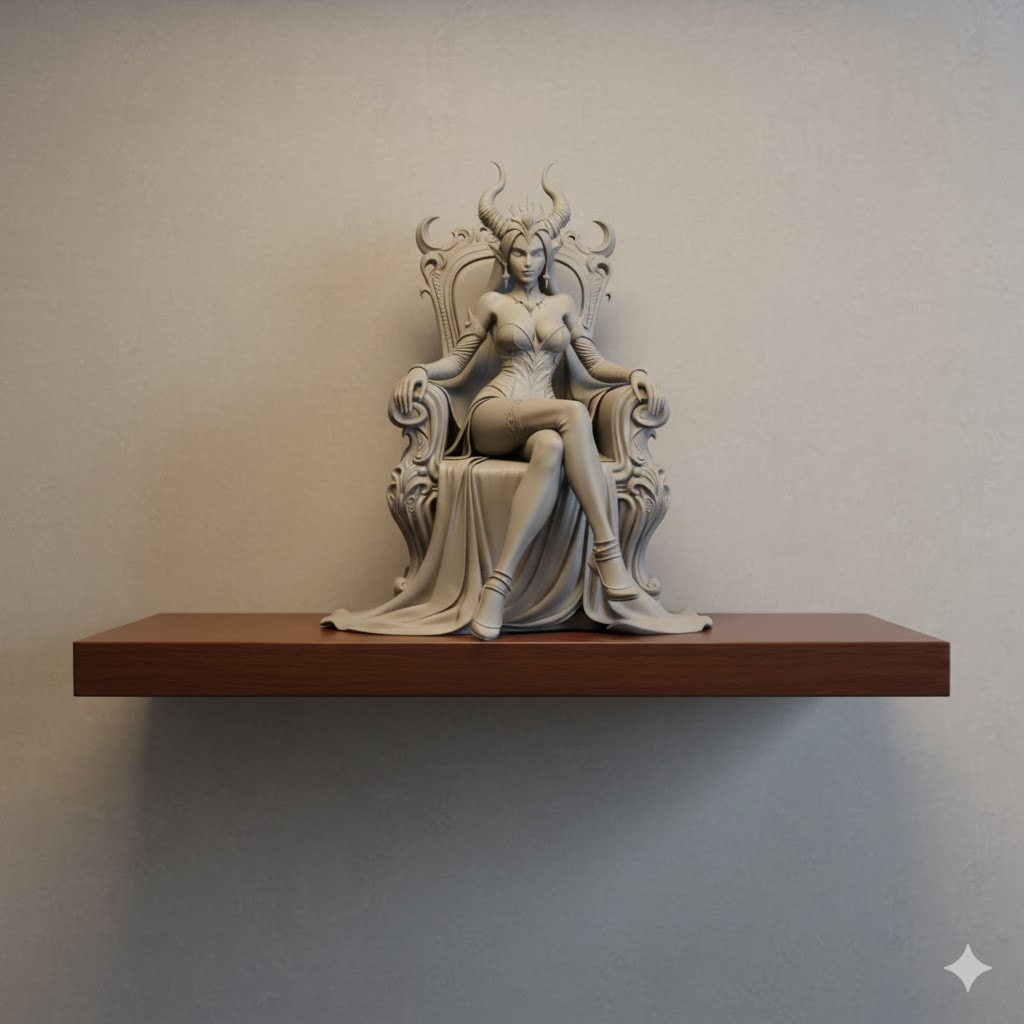 sexy demon queen sitting on the throne 2