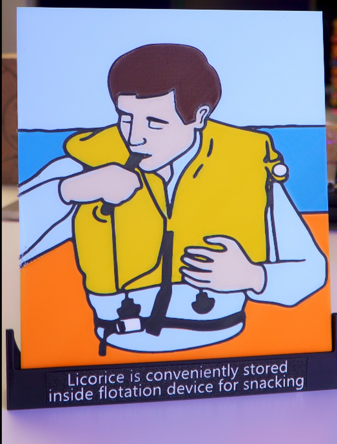 AIRTOONS - Licorice is conventiently stored inside floatation device!