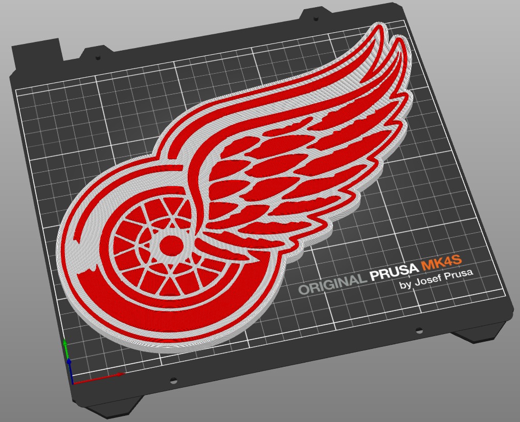 Detroit Redwings Logo (Jumbo Sized) w/ Magnet Holes - Non-MMU